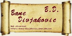 Bane Divjaković vizit kartica